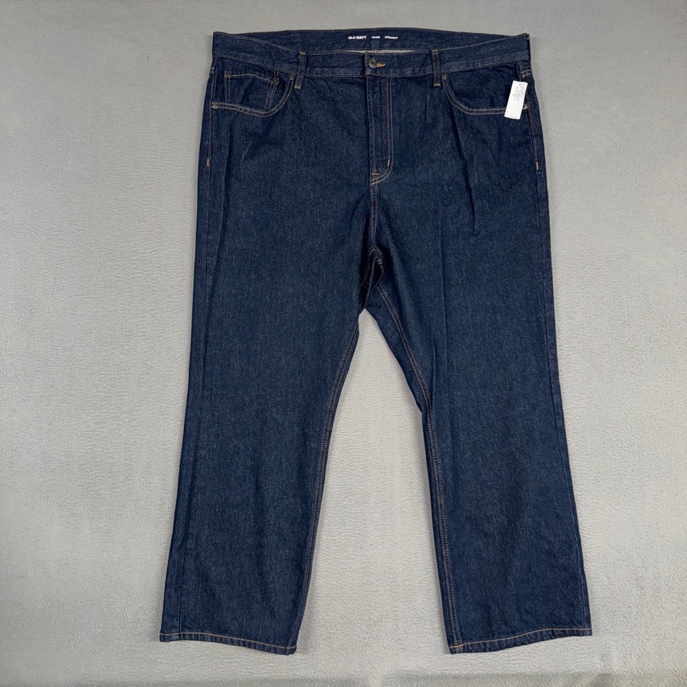 Old Navy Jeans Mens 44x30 Blue Straight Leg Dark Wash Denim 100% Cotton NWT